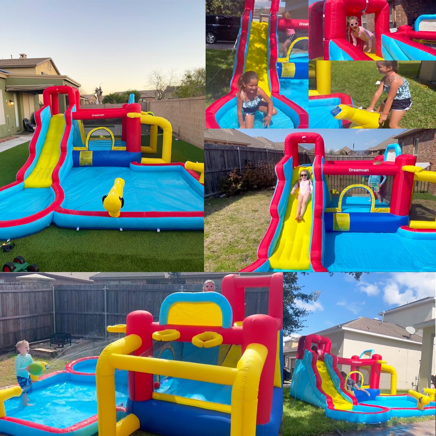 AKEYDIY Water Slide Bounce House,13×12.5ft Waterfall Waves Mega Water Slides Park |Inflatable Water Slide for Big Kids 8-12 &3-10,Large Pool,Blow Up