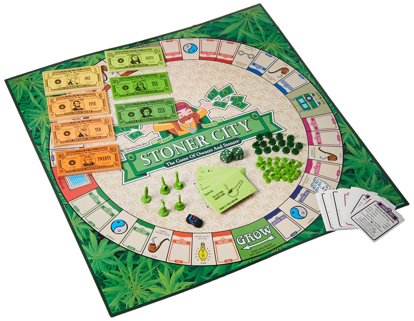 ICUP Stonerware Stoner City Board Game | Hot Box Stoner’s Gift Party Game | Weed Smoking Games | Puff & Pass for Adults