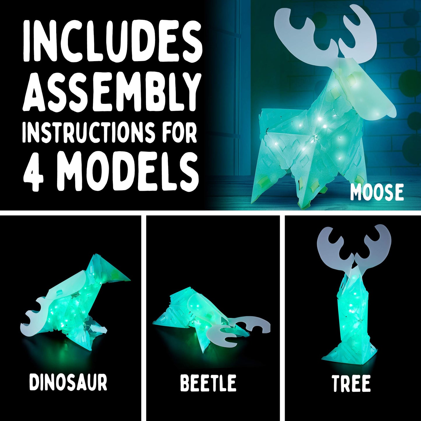 Creatto: Magical Moose & Forest Friends Light-Up Craft Puzzle from Thames & Kosmos