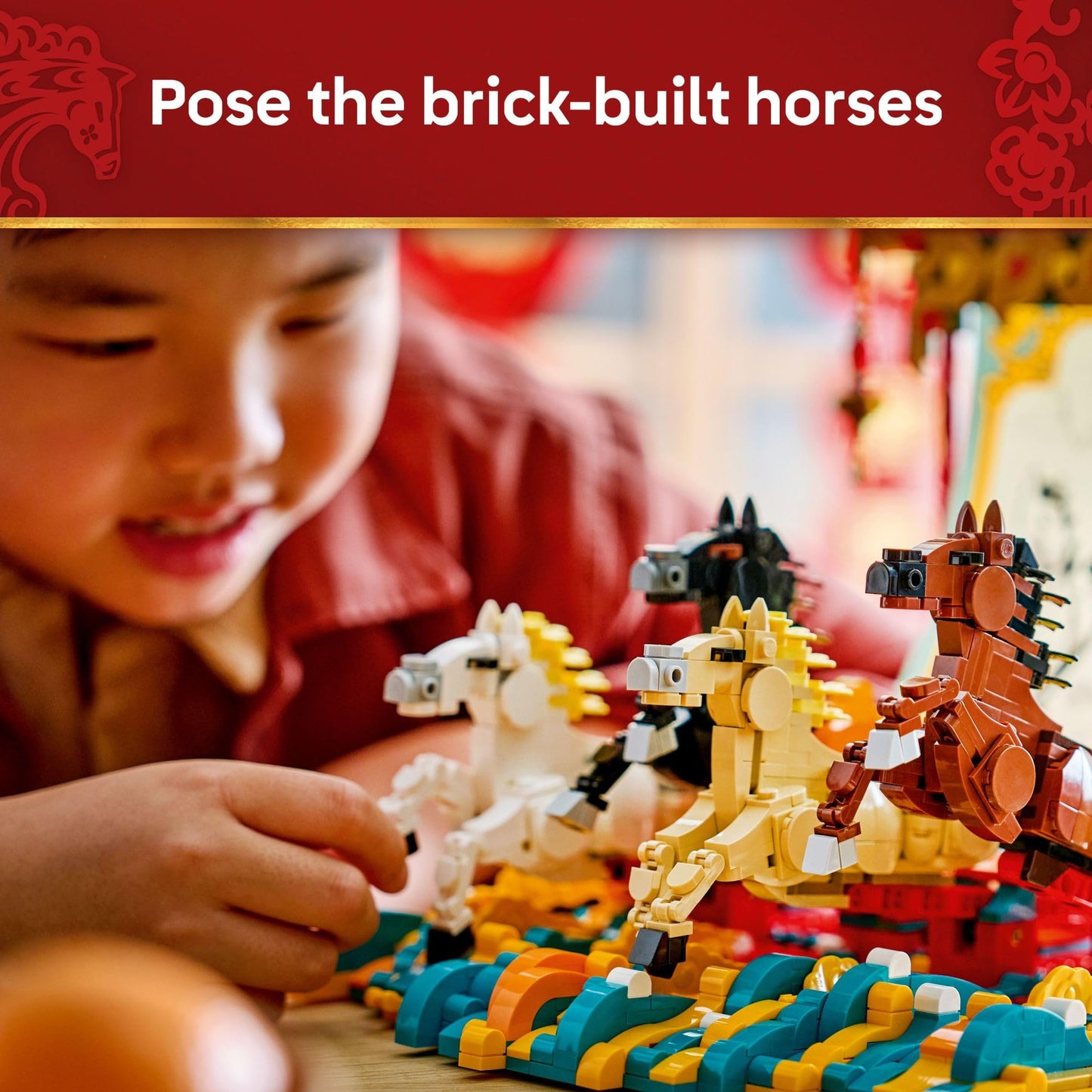 LEGO Spring Festival Galloping Horse Canvas Kids Building Toy - Year of the Horse Toy for Girls & Boys, Ages 10+ - Buildable Chinese New Year