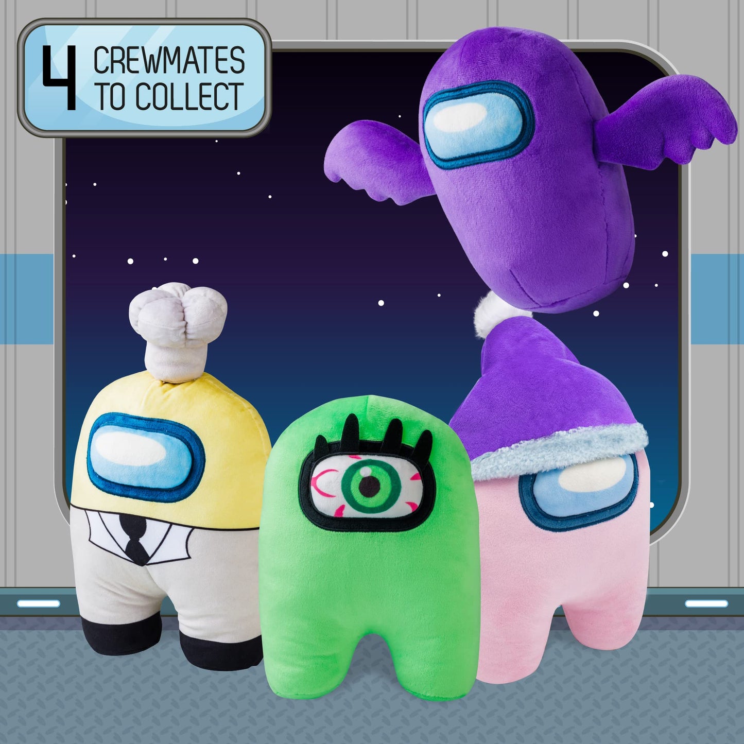 P.M.I. Among Us Plush Buddies Doll | Yellow Crewmate with Chef Hat - 8 Inches - Huggable Among Us Plushie Collectibles | Playable Among Us Toys | Kids