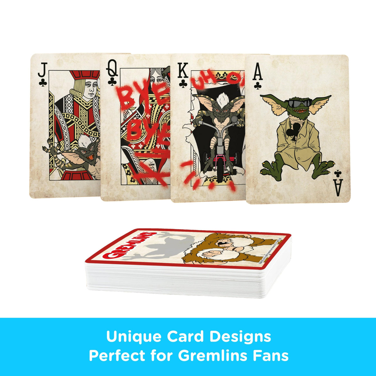 AQUARIUS Gremlins Playing Cards - Gremlins Themed Deck of Cards for Your Favorite Card Games - Officially Licensed Gremlins Merchandise & Collectibles