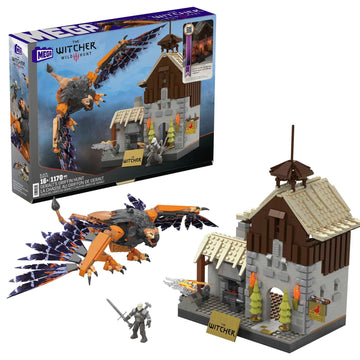 MEGA The Witcher Building Toys Set, Geralt’s Griffin Hunt with 1170 Pieces, 1 Micro Action Figure and Accessories, Adult Collectible