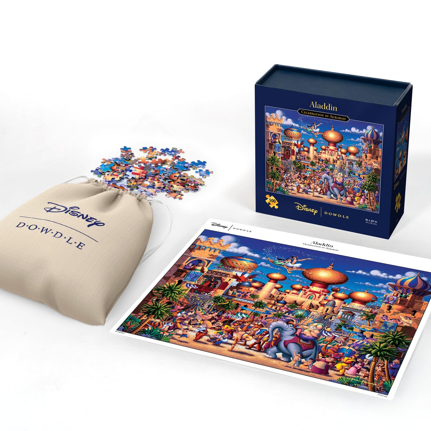 Aladdin Celebration in Agrabah, Disney Dowdle Puzzle, 500 Piece Jigsaw Puzzle for Adults