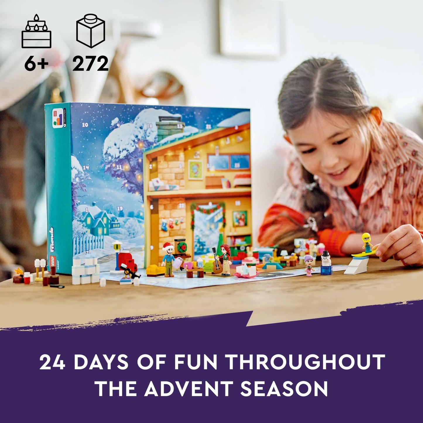 LEGO Friends Advent Calendar 2024 for Kids - Christmas Advent Calendar W/Mini Builds & 5 Minifigures, Ages 6+ - Kids Toys for Girls & Boys - Gift