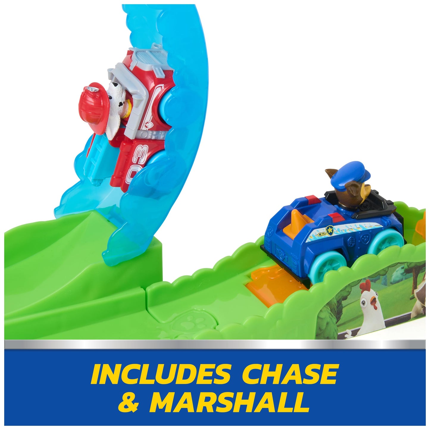 PAW Patrol Pup Squad Rescue Loop, Track Playset with Chase & Marshall Pup Squad Toy Cars & Vehicle Launcher, Kids Toys for Boys & Girls Ages 3 and Up