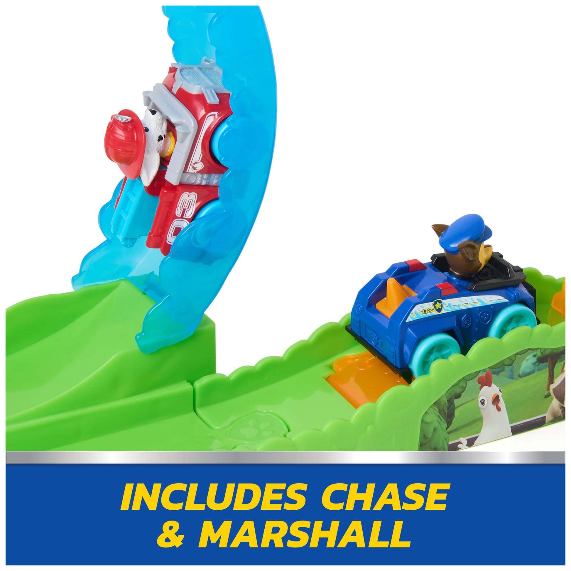 PAW Patrol Pup Squad Rescue Loop, Track Playset with Chase & Marshall Pup Squad Toy Cars & Vehicle Launcher, Kids Toys for Boys & Girls Ages 3 and Up
