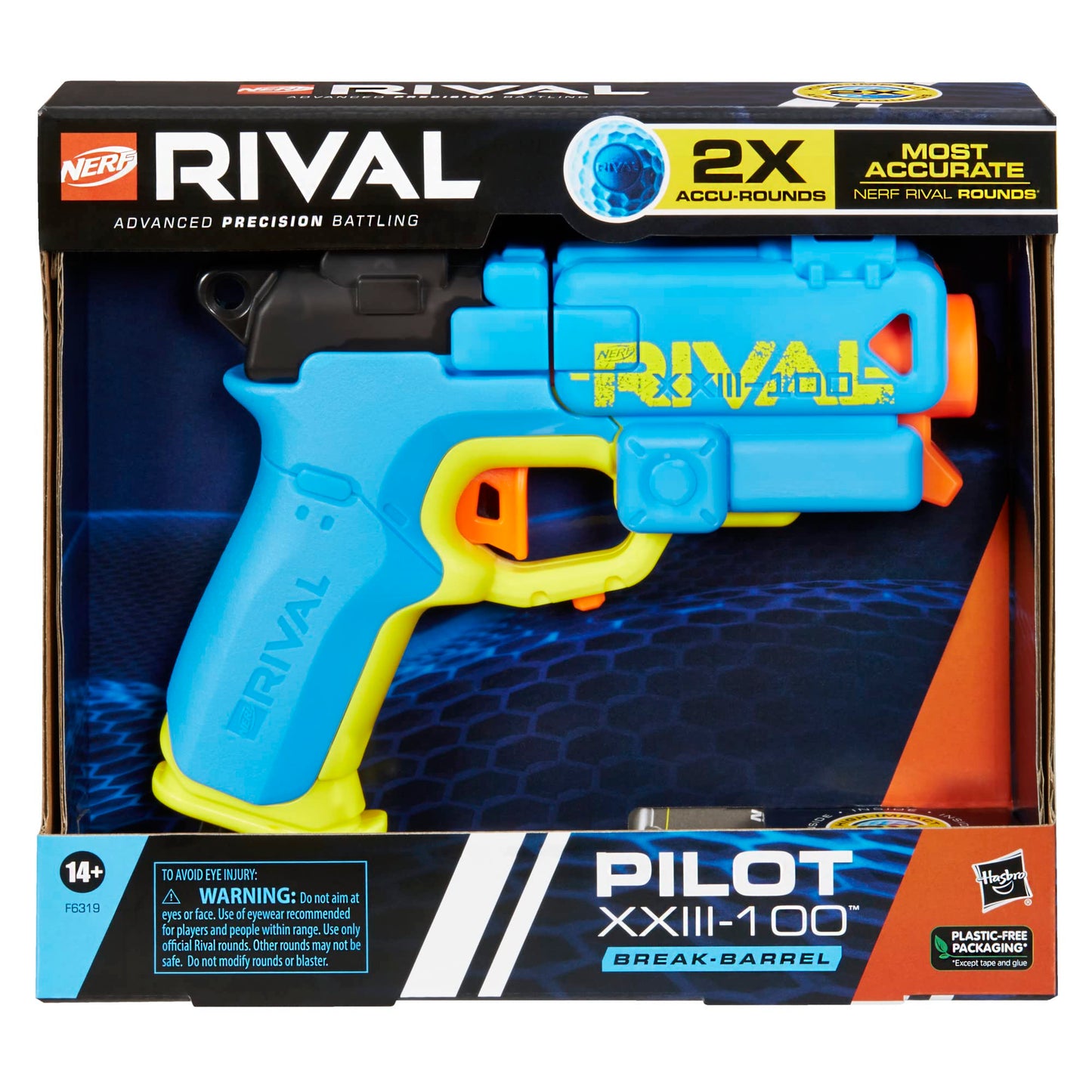 Nerf Rival Pilot XXIII 100 Blaster with 2 Rounds For Outdoor Games Ages 14 and Up