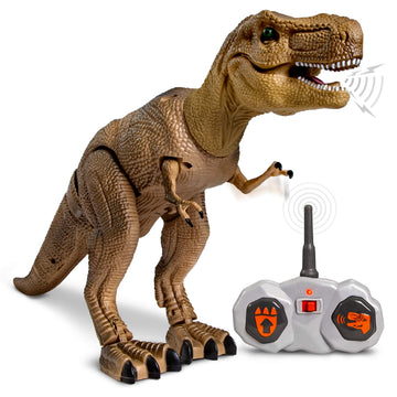 Discovery™ Remote Control T-Rex Dinosaur - Realistic Jurassic RC Action Figure with Walking Legs, Roaring Sounds, Chomping Mouth| Dinosaur Toys