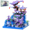 CAXIMSY Cherry Blossom Tree House Micro Building Blocks Set,Peach Blossom Pond Flowers Bricks Architecture Kit with LED Light Gifts for Adults