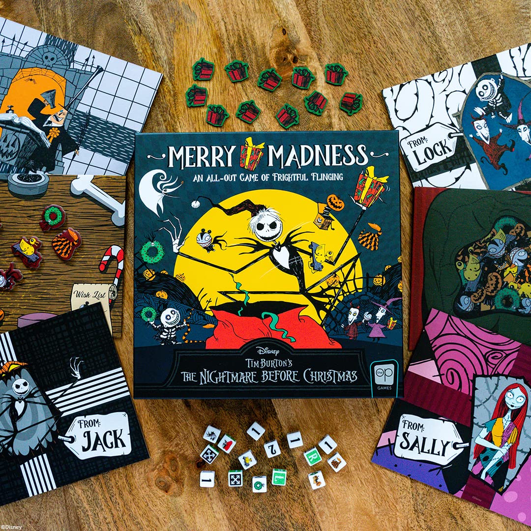 Disney Tim Burton’s The Nightmare Before Christmas Merry Madness | Quick-Rolling Family Dice Game | Great Kids & Family Board Game |