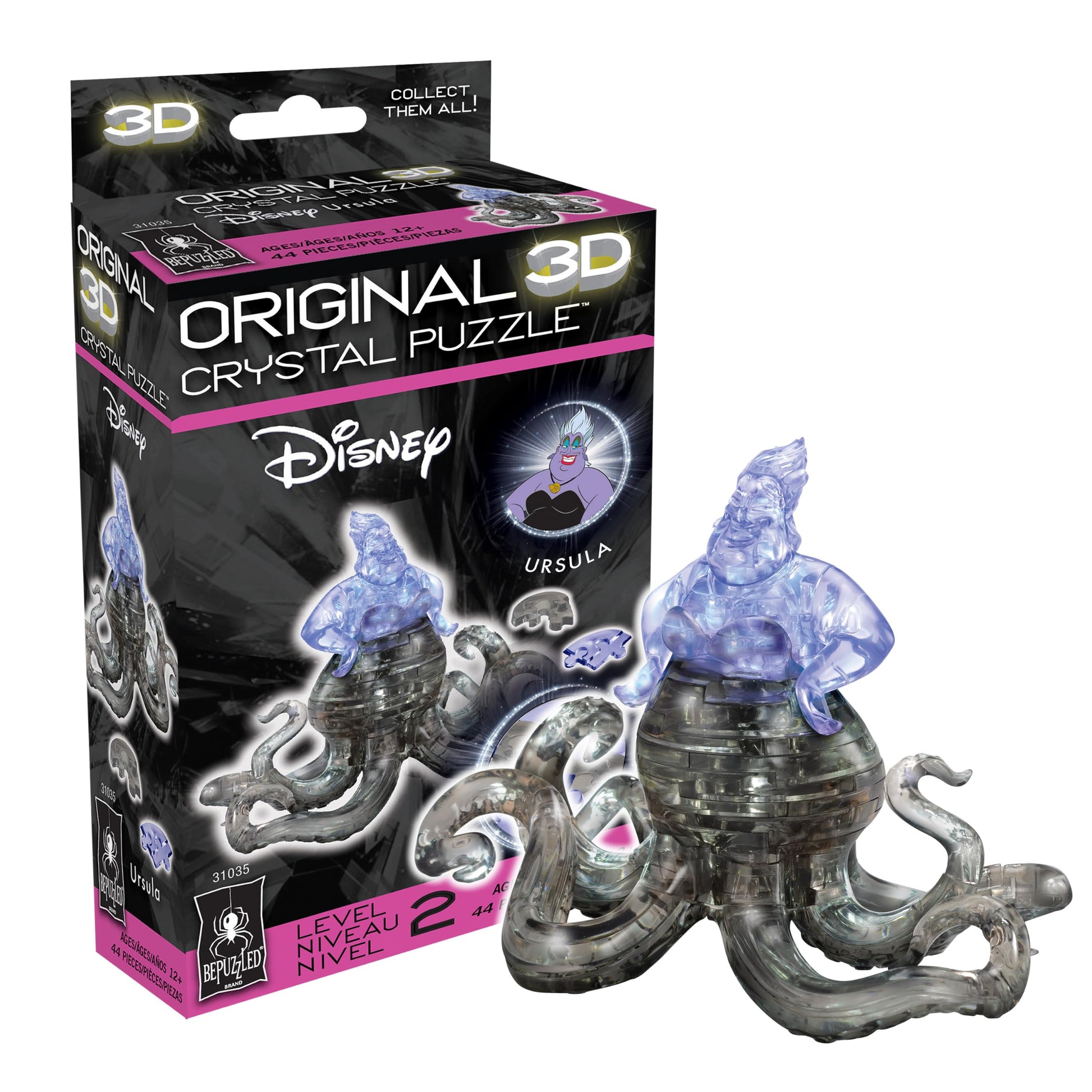 Disney Ursula Crystal 3D Puzzle, 44-Piece Brain Teaser, Ages 12+