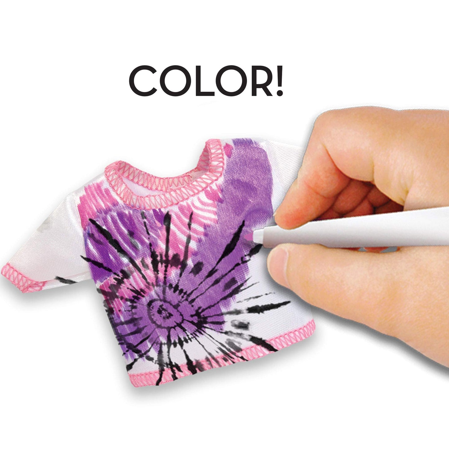Tara Toys Barbie Tie-Dye Fashion Designer Kit - DIY Design Set for Girls with Dresses, Markers, Stickers & Tools - Create Real Barbie Outfits, Craft