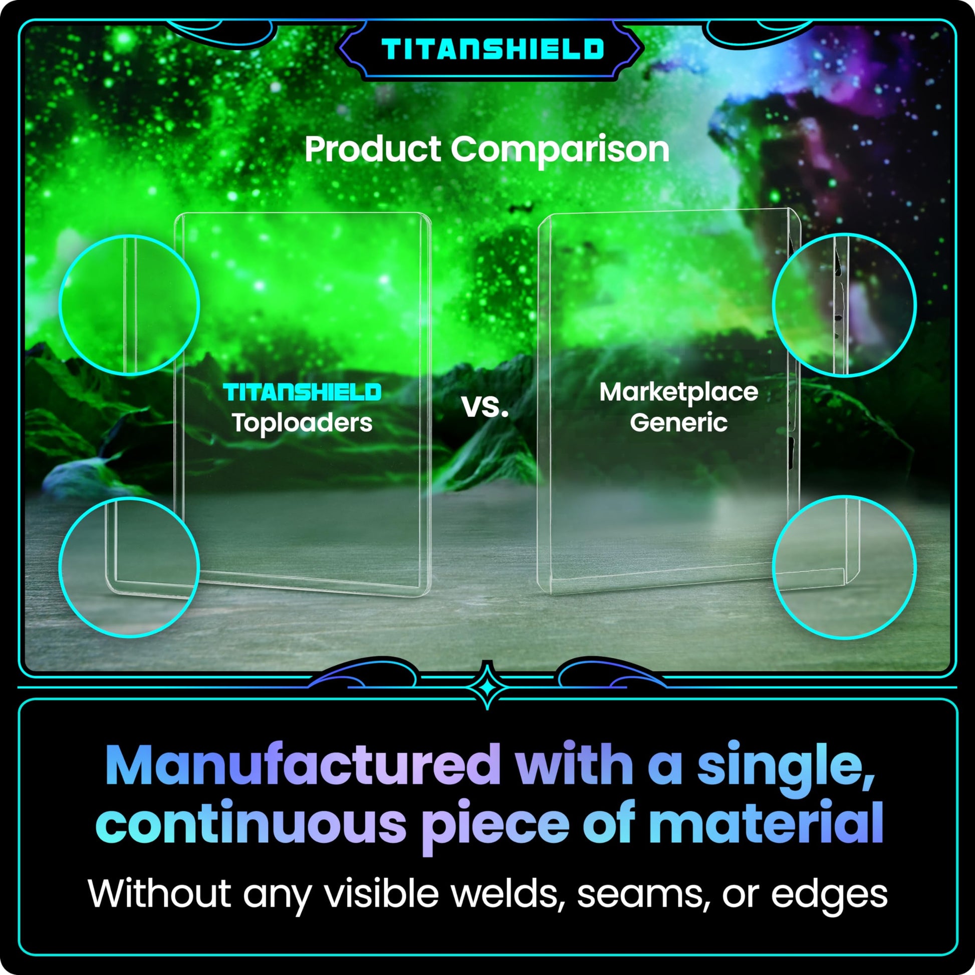 TitanShield 3"x4" Platinum Quality Seamless Toploaders Top Loader Sleeves for Collectible Trading Cards Compatible with Pokemon MTG Kpop Photocards