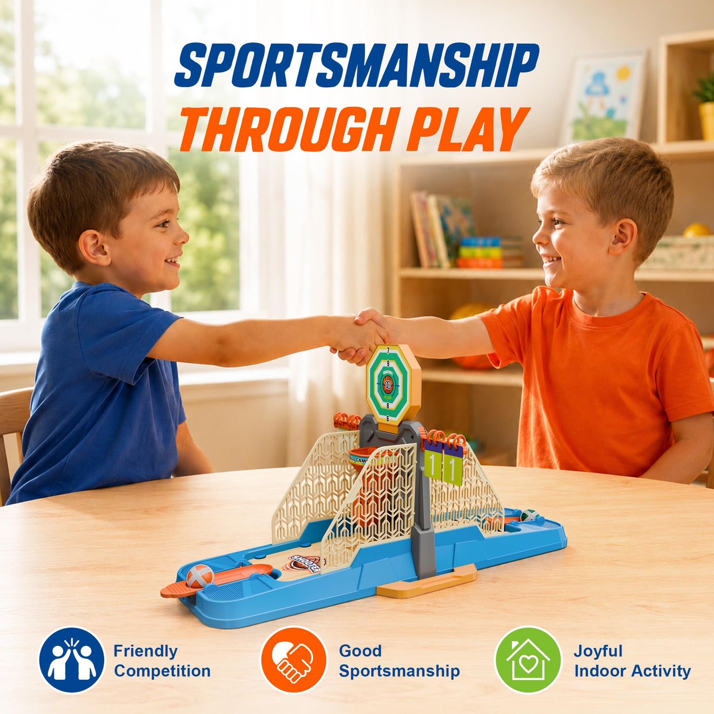 iPlay, iLearn Kids Tabletop Basketball Toy, Battle Board Game Age 3-5 6-8