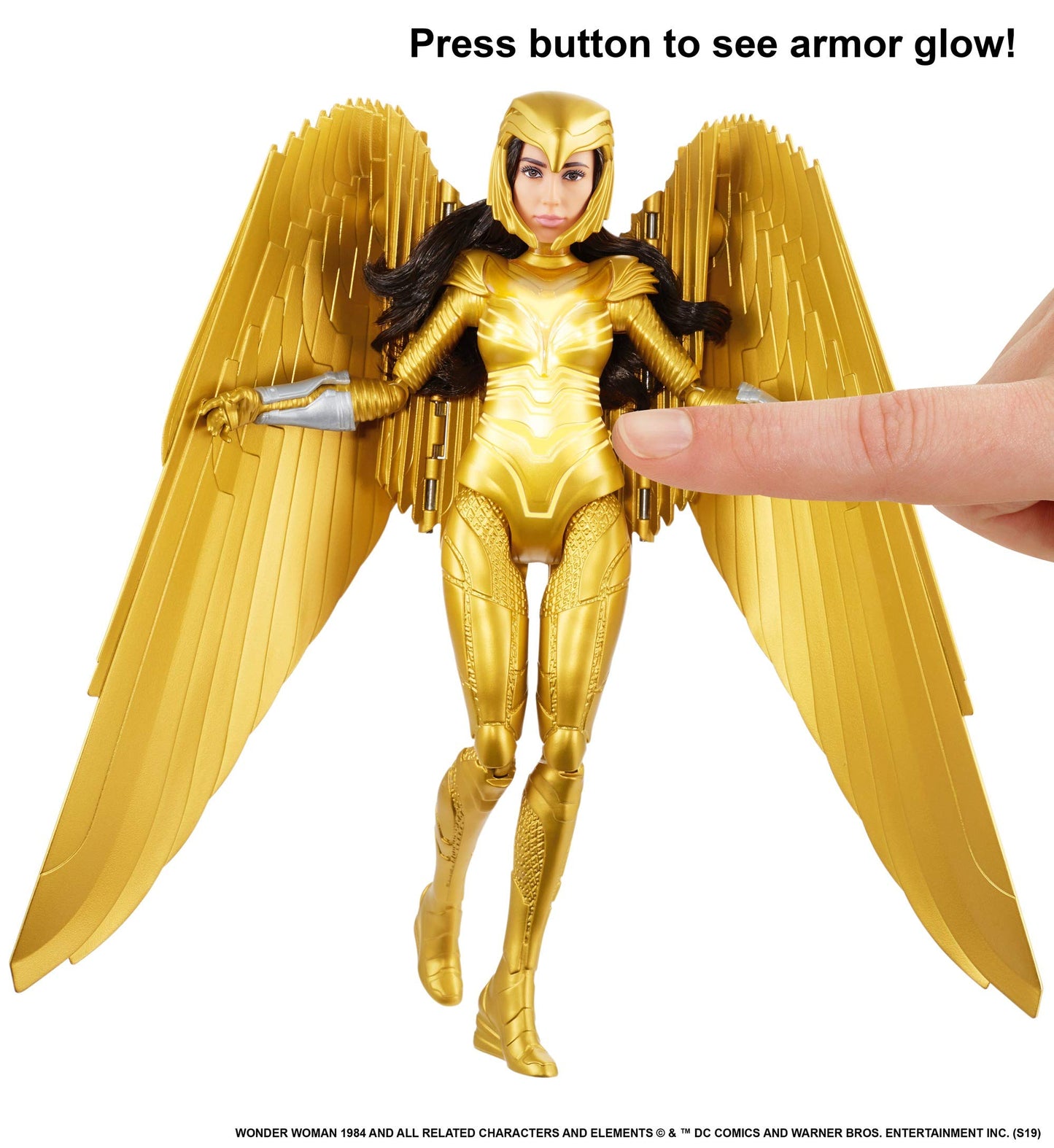 Mattel Mattel Wonder Woman 1984 Golden Armor Doll (~12-inch) in Light-Up Armor, Collectible Superhero Doll for 6 Year Olds and Up