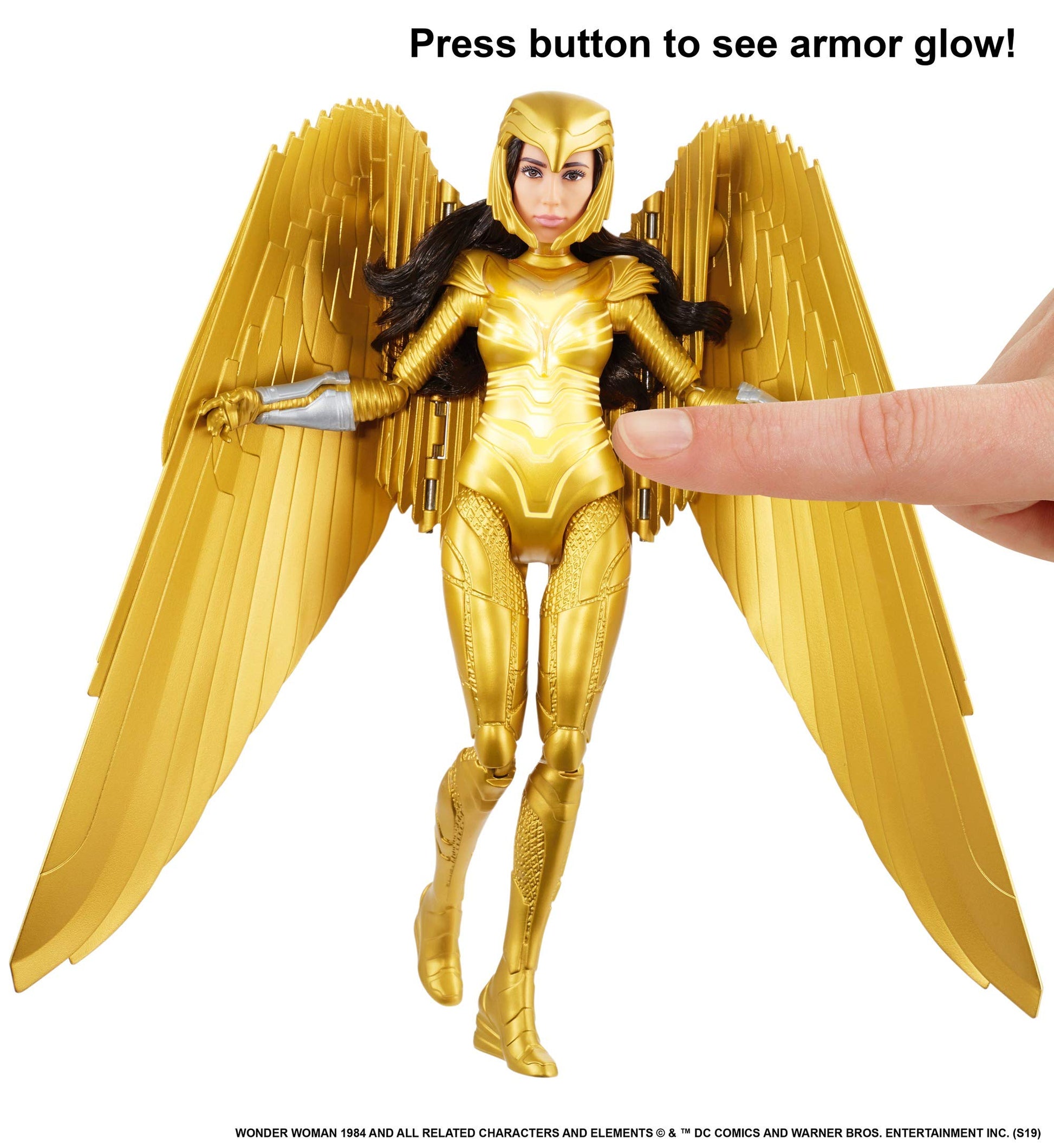 Mattel Mattel Wonder Woman 1984 Golden Armor Doll (~12-inch) in Light-Up Armor, Collectible Superhero Doll for 6 Year Olds and Up