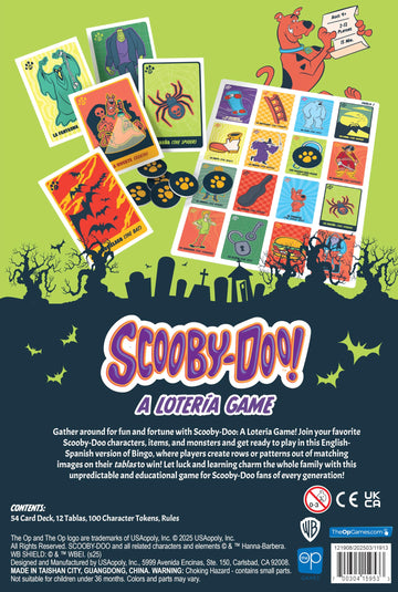 Lotería: Scooby-Doo!, Classic Bingo Game Featuring Scooby Gang - Shaggy, Velma, Scrappy & More, Fun Educational Matching Game for Families, Kids,