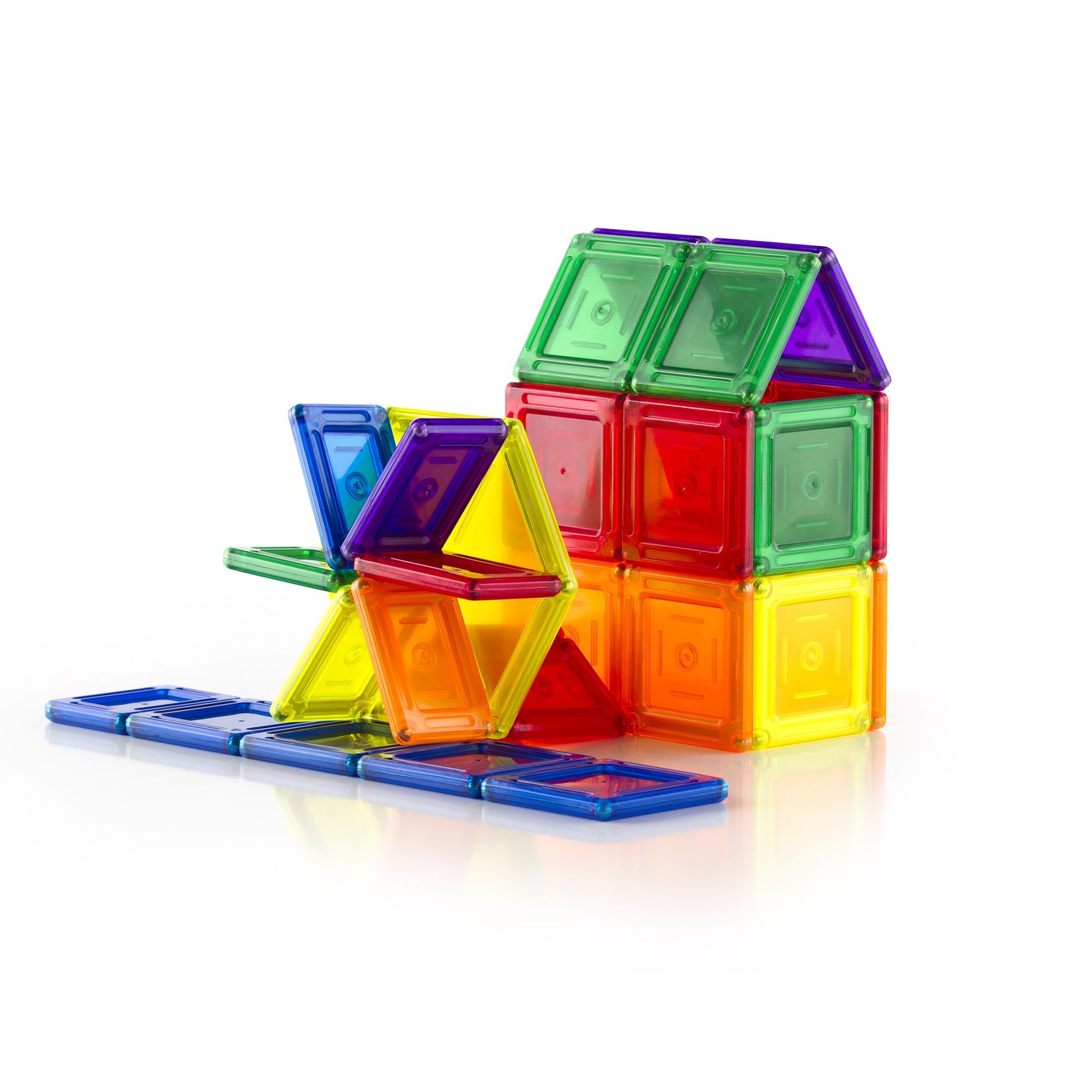 Guidecraft PowerClix Solids Magnetic Building Blocks Set, 70 Piece Magnetic Tiles, Stem Educational Construction Toy