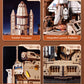 ROBOTIME 3D Space Shuttle Wooden Puzzle for Adults, Dynamic Rocket Launch Model Building Kits with Lights, AS Home Desktop Decoration for Men Gifts