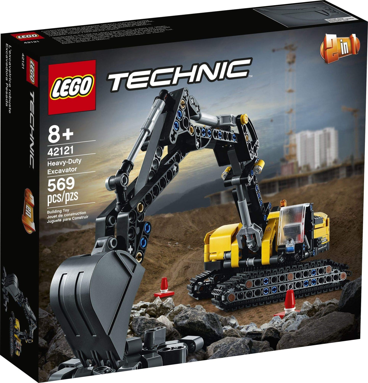 LEGO Technic Heavy-Duty Excavator 42121 Toy Building Kit; A Cool Birthday or Anytime Gift for Kids Who Enjoy Construction Toys; The 2-in-1 Design