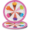 Fun Express I Scream for Ice Cream Party Paper Dinner Plates - Ice Cream Theme Disposable Dessert Plates - Tableware Decorations for Birthday New Year