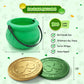 4E's Novelty 5 Inch St Patricks Day Pot of Gold Decorations with 100 Lucky Coins - Green Pot of Gold Cauldron Plastic Bucket for Leprechaun