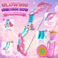 Innofans Unicorn Toys for Girls Age 4-6, Bow and Arrow Set LED Light Up with 10 Pink Suction Cup Arrows, Target & Quivers, Christmas Birthday Gift