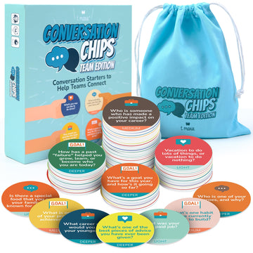 T MARIE Conversation Chips Team Building Game - Fun Ice Breaker Cards for Work - Conversation Starters and Team Building Activity - 200 Prompts