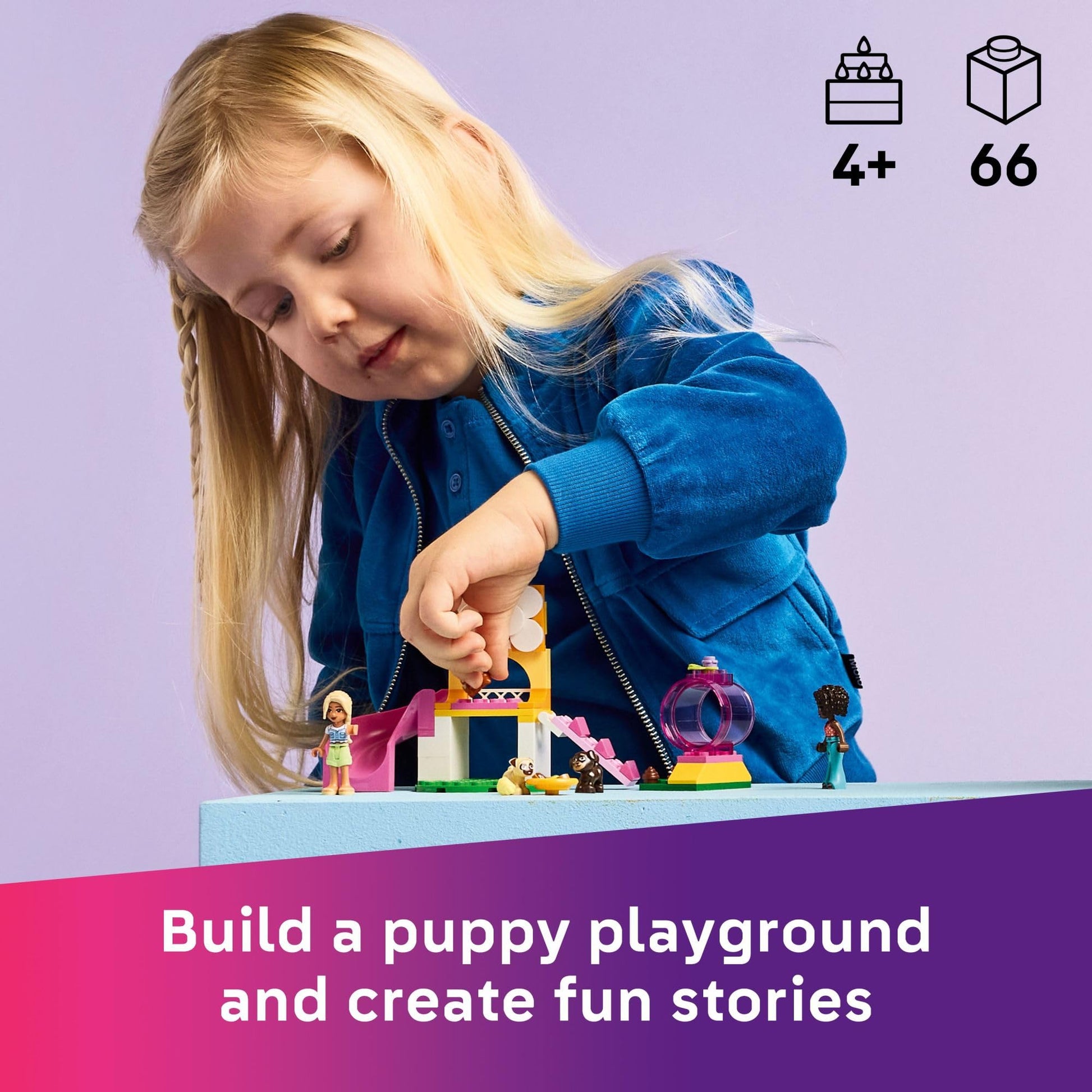 LEGO Friends Puppy Playground Pretend Play Building Toy - Creative Storytelling Playset for Girls & Boys, Ages 4+ - Includes 3 Dog Toys, & 2 Minidolls
