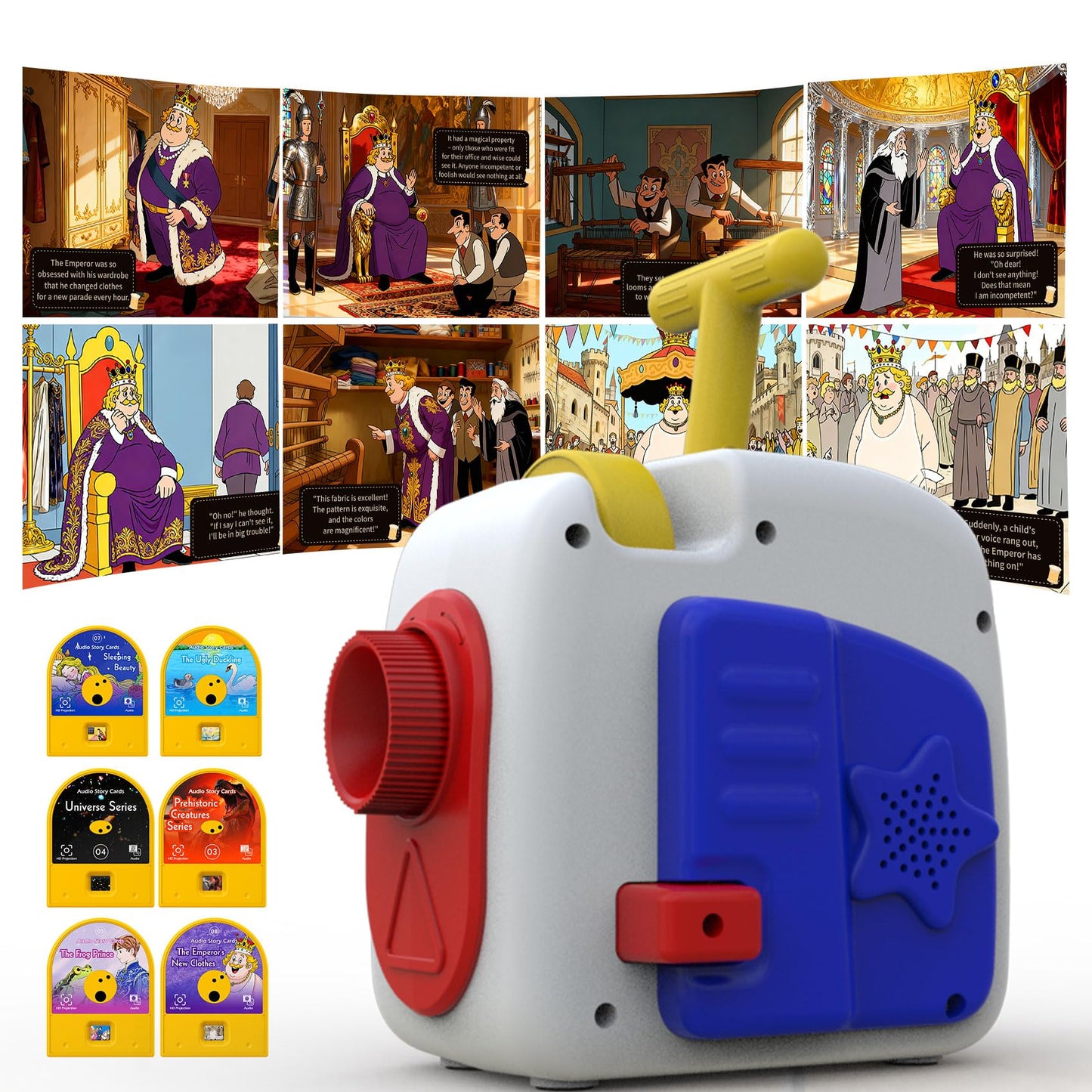 Story Projector for Kids,4K HD Book Projector with 48 Stories Audio Play & 9 White Noise,Toddler Night Light Bedtime Story Machine,Early Learning