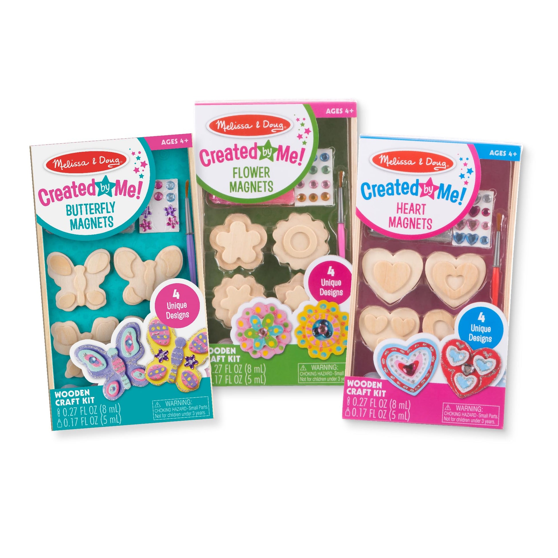 Melissa & Doug Decorate-Your-Own Wooden Magnets Craft Kit Bundle (12 Magnets) - Wood Crafts for Kids, Preschool Toys, and Learning Resources for Ages