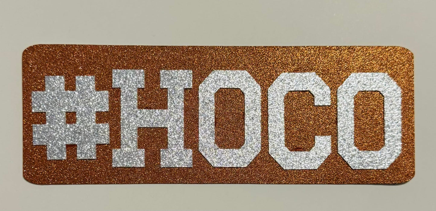 6" #HOCO Homecoming Mum Placard Centerpiece (Orange)
