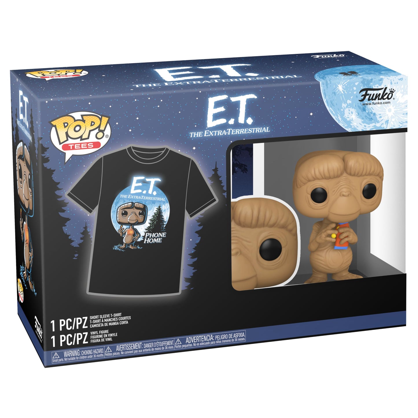 Funko POP! & Tee: E.T.- E.T. with Reeses - Extra Large - (XL) - T-Shirt - Clothes with Collectable Vinyl Figure - Gift Idea - Toys and Short Sleeve
