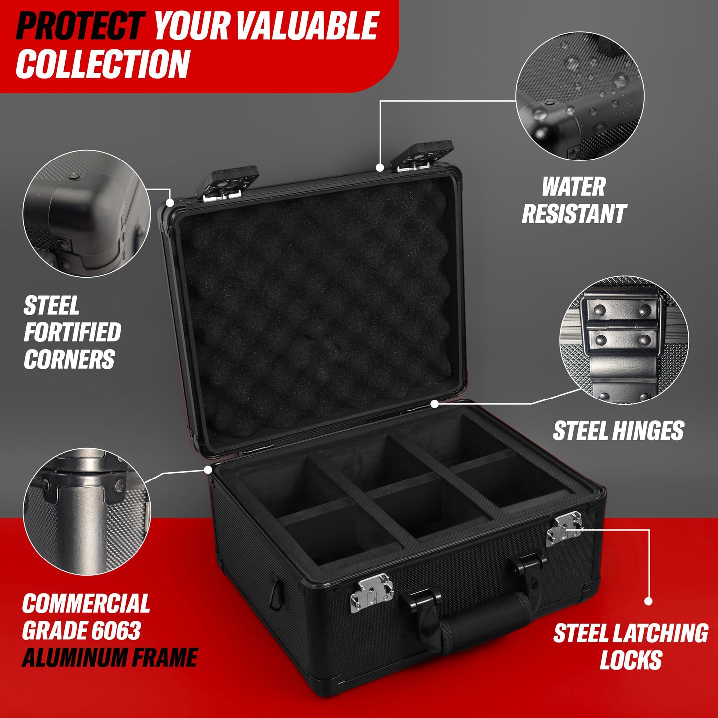 Hobby Defense Graded Card Case, 3 Row Graded Card Storage Box, Trading Card Case, PSA Card Cases for Sports Cards Case, PSA Slab Case For Graded Cards
