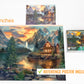 Prime Time Puzzles Adult Jigsaw Puzzle 1000 Piece Mountain Cabin