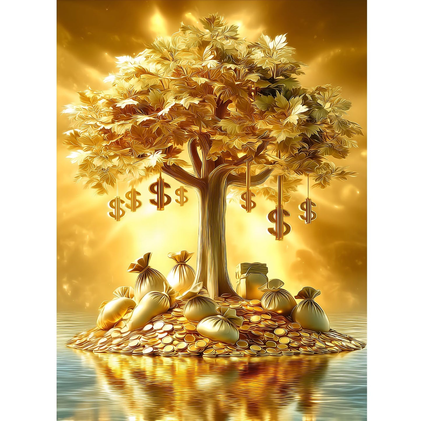 Puzzles for Adults 500 Pieces, Fortune Tree Jigsaw Puzzles - Golden Money Tree, Impossible Money Puzzle for Seniors Families,20.47x14.96 inches, 1:1