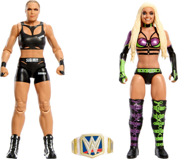 Mattel WWE Championship Showdown 2-Pack Action Figures & Accessory, Series #16 Ronda ROusey vs Liv Morgan Collectible Set, 6-inch