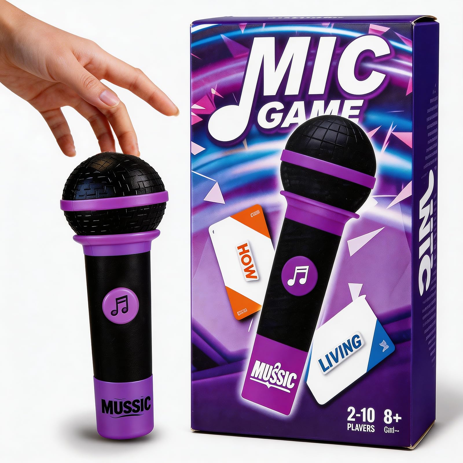 ATG Mic Karaoke Party Game - Hilarious Singing Challenge for Families & Friends with 250 Song Lyrics - Perfect for Game Nights & Birthday Parties 8