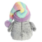 Aurora Festive Pompom Penguin Pom Pom Rainbow Hat Stuffed Animal - Vibrant Companions - Endless Fun - Gray 9 Inches