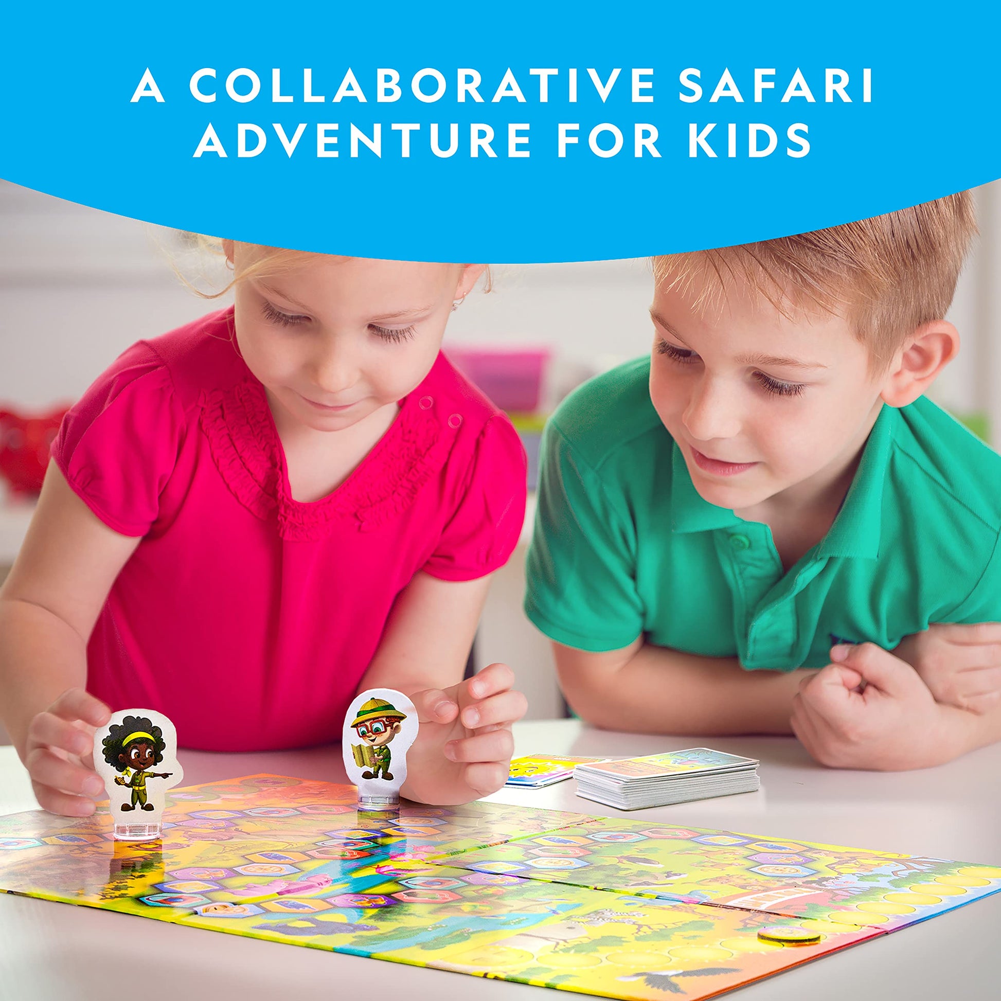 NATIONAL GEOGRAPHIC My First Safari Board Game for Kids 4-6 Animal Game for Adults, Cooperative Fun Perfect for Family Game Night, Board Games