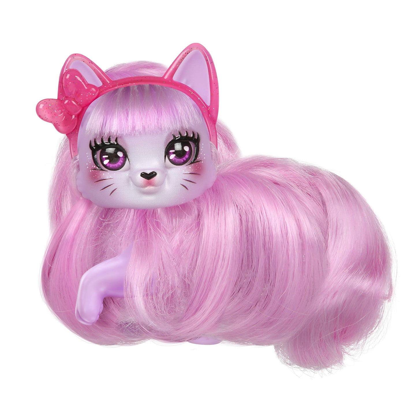 Failfix @Qtee.Kitty Total Makeover Pet Pack, 3.75 inch Fashion Pet with Pink Transforming Hair and Face and Accessory (12817)