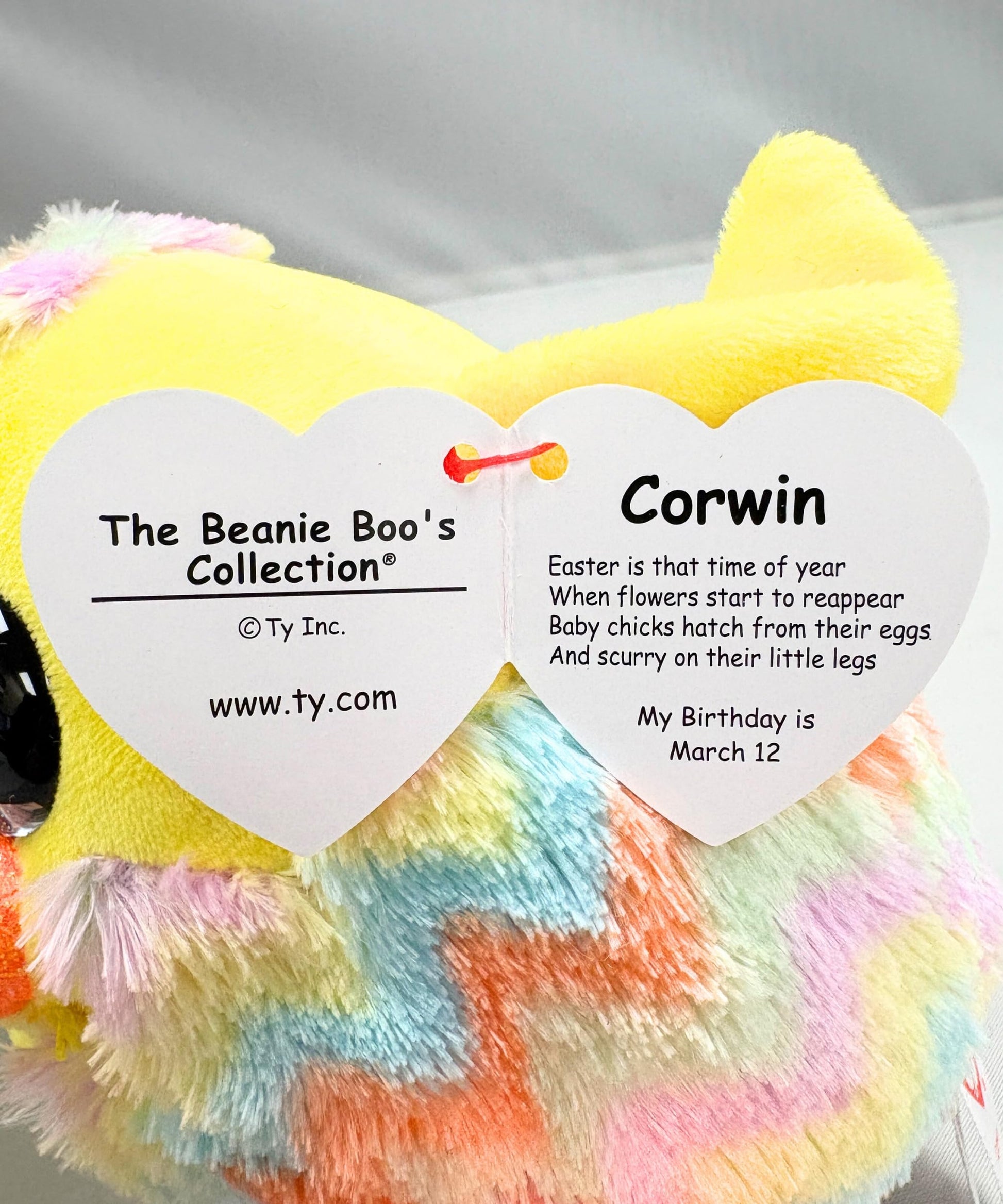 Ty Beanie Boo's-Plush Corwin The Chick 15cm-TY36569, TY36569, Multicoloured, Small