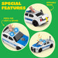 JOYIN 4 Pcs 7" Long Vehicle Toy Set, Toddlers Cars with Lights and Siren Sound, Including Play Police Car, School Bus, Garbage Truck, Ambulance