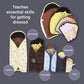 Constructive Playthings Cloth Nesting Dolls for Kids, Learning Toys with Clothing Fixtures Teaches Self-Dressing, Inclusive Diversity Dolls for Social