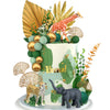 26 PCS Jungle Animal Cake Toppers Safari Animals Figure Gold Palms Picks Jungle Wild One Animals Cake Decorations for Safari Theme Birthday (style 1)