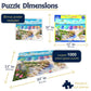 White Mountain 1000 Piece Jigsaw Puzzle Fun Summer Beach, Rainbow Umbrellas