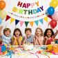 IKMVZM Felt Happy Birthday Banner Set, Pre-Strung 3D Happy Birthday Banner with Pom Pom Garland & Triangle Bunting, Colorful Reusable Birthday Party