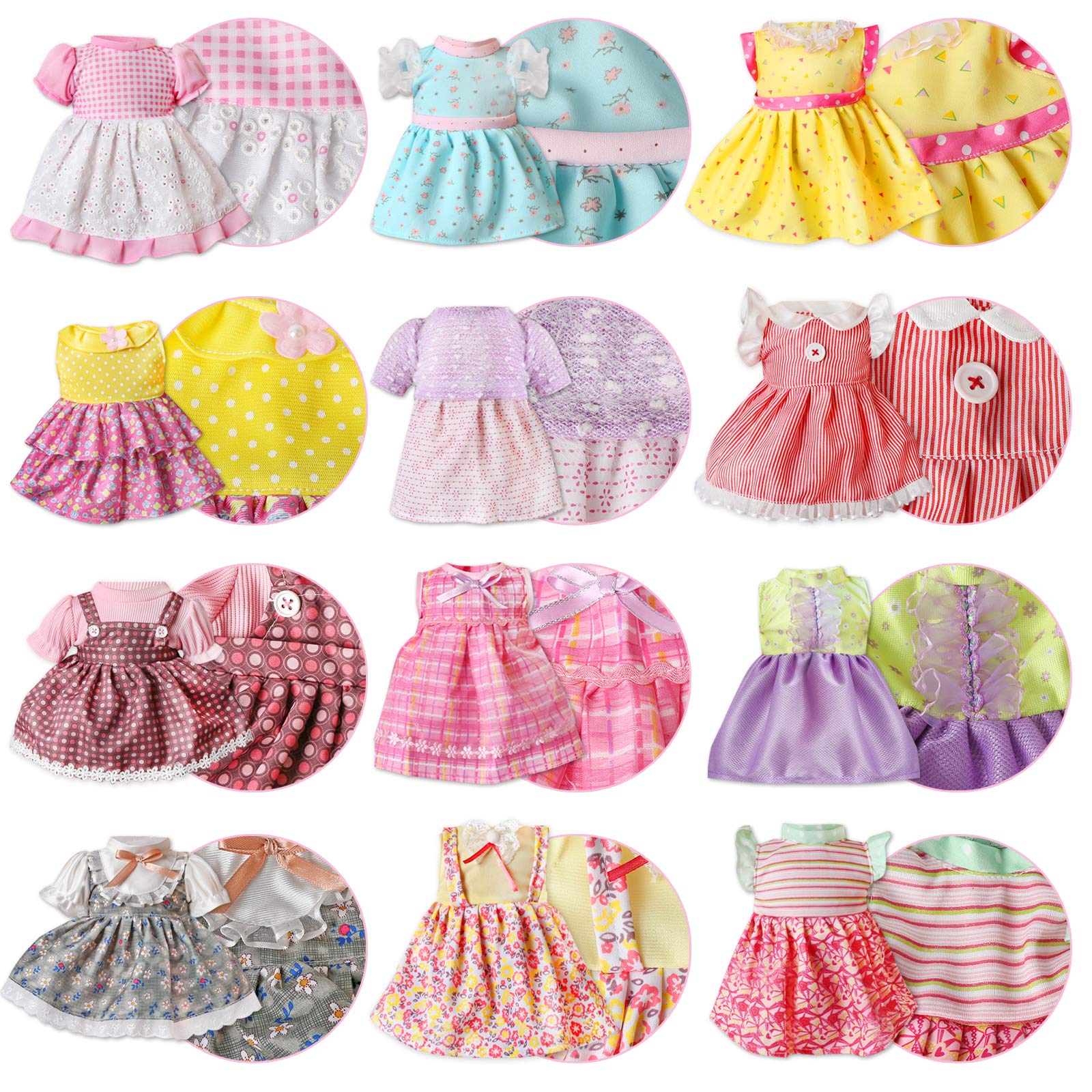 Alive Baby Doll Clothes and Accessories - 10 Sets Girl Doll Clothes Dress for 12 13 14 Inch Dolls, Baby Doll Clothes - Dolls Outfits Accessories