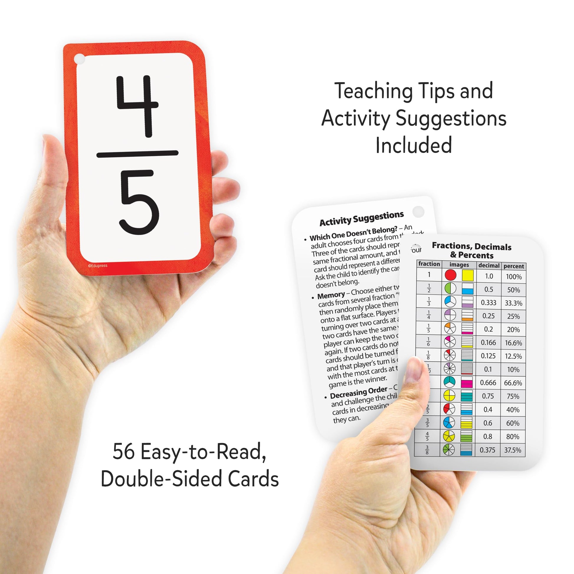 Teacher Created Resources Fractions, Decimals & Percents Flash Cards (EP62098)